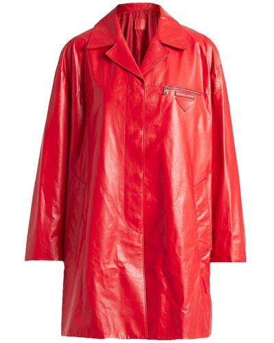 prada red coat|prada coat women's sale.